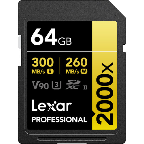 64GB - Lexar® Professional 2000x SDHC™/SDXC™ UHS-II Card GOLD Series 64GB - Lexar® Professional 2000x SDHC™/SDXC™ UHS-II Card GOLD Series 5